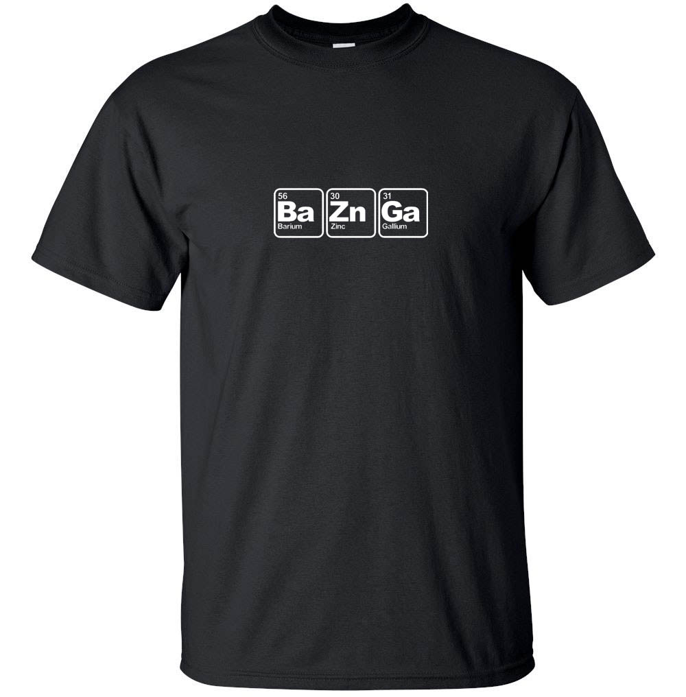 Ba Zn Ga - Funny Adult T-Shirt Science Bazinga Black White Custom Sizes ...